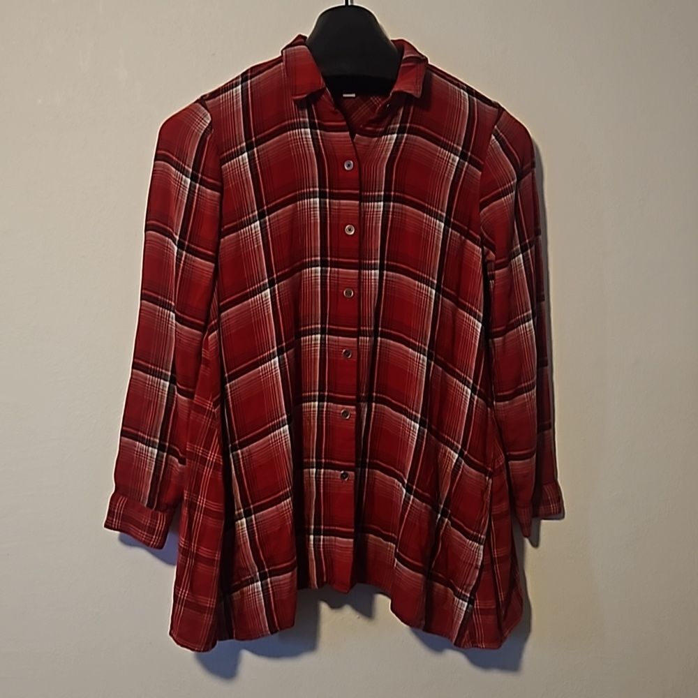 J Jill woman plaid shirt S petite long sleeve